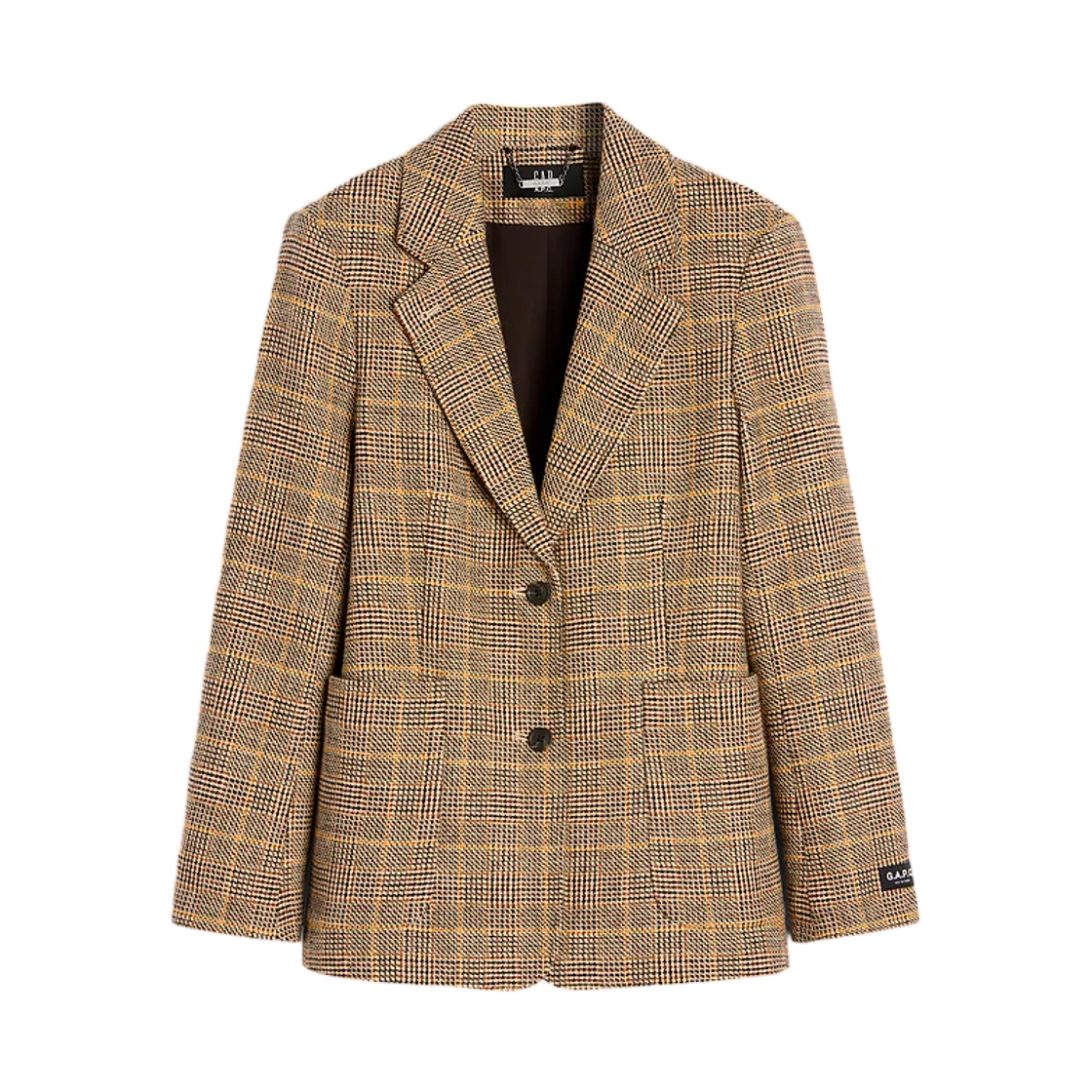 (W) 갭 x 아페쎄 울-블렌드 릴렉스드 블레이저 멀티 플레이드((W) Gap x A.P.C. Wool-Blend Relaxed Blazer Multi Plaid)