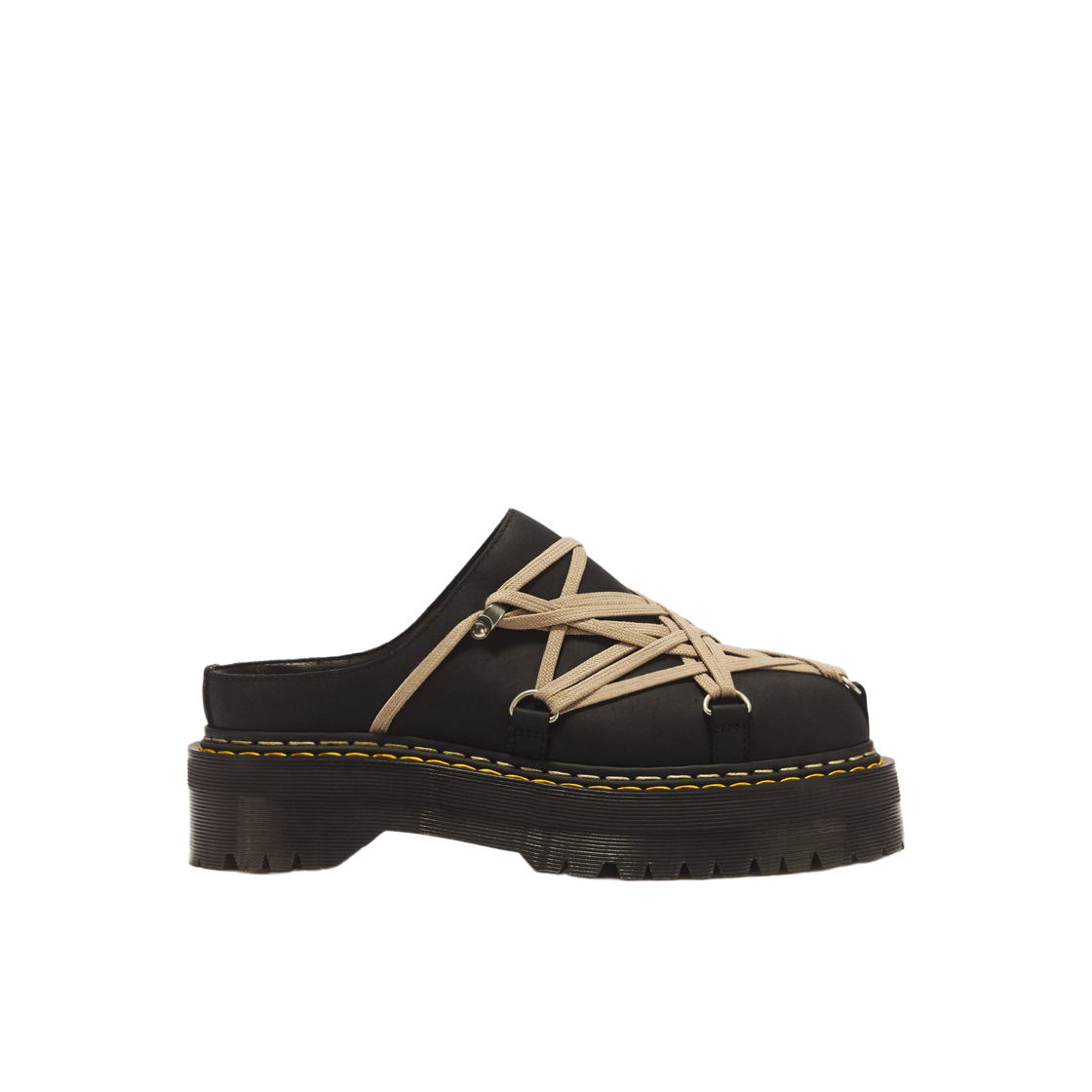 닥터마틴 x 릭 오웬스 쿼드 메가레이스 뮬 블랙(Dr. Martens x Rick Owens Quad Megalace Mule Black)