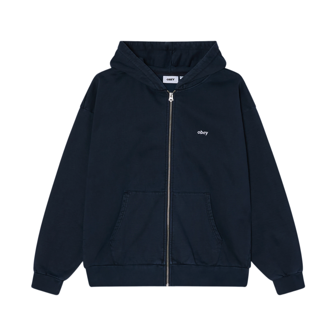 112460019 Obey Lowercase Pigment Zip Hood Pigment Dark Sapphire