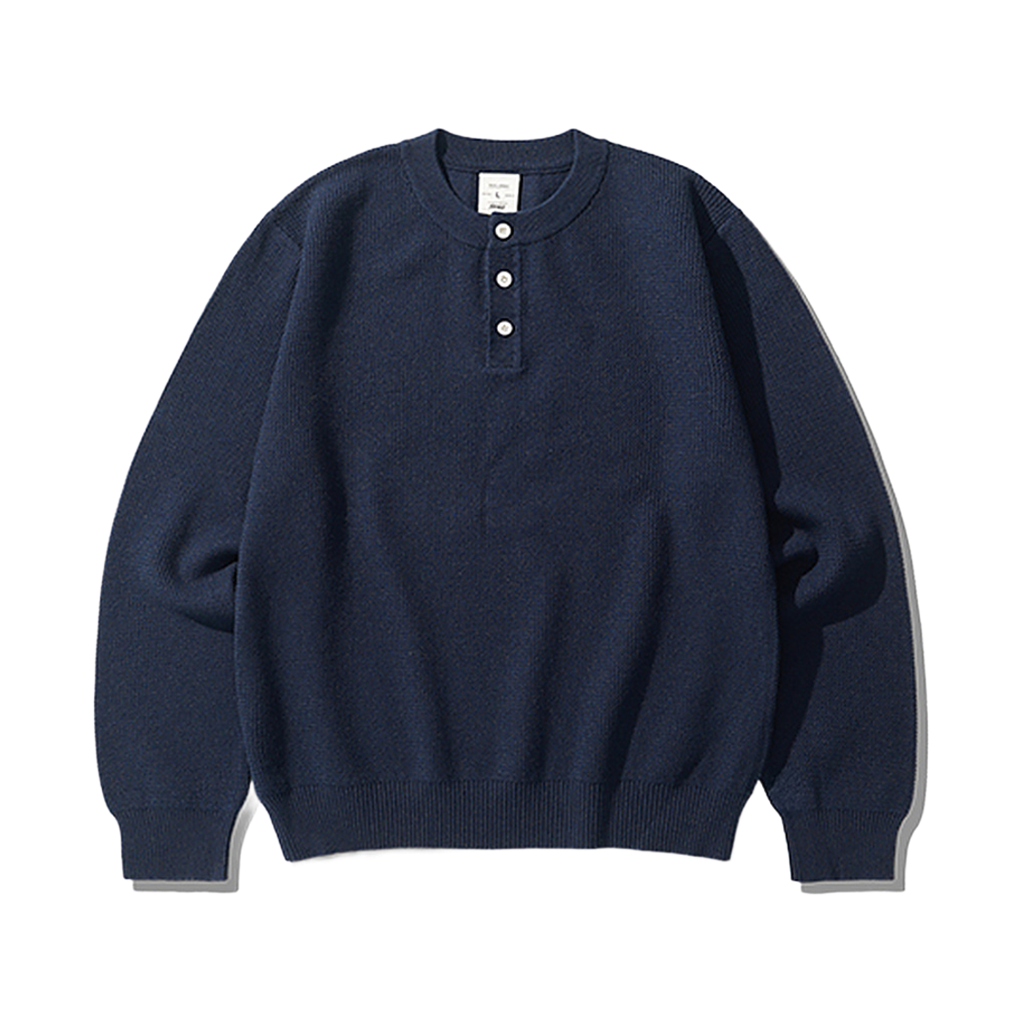 KHKN1587_navy_29 FP142 Wave Regular Henley Neck Knit Navy KHKN1587