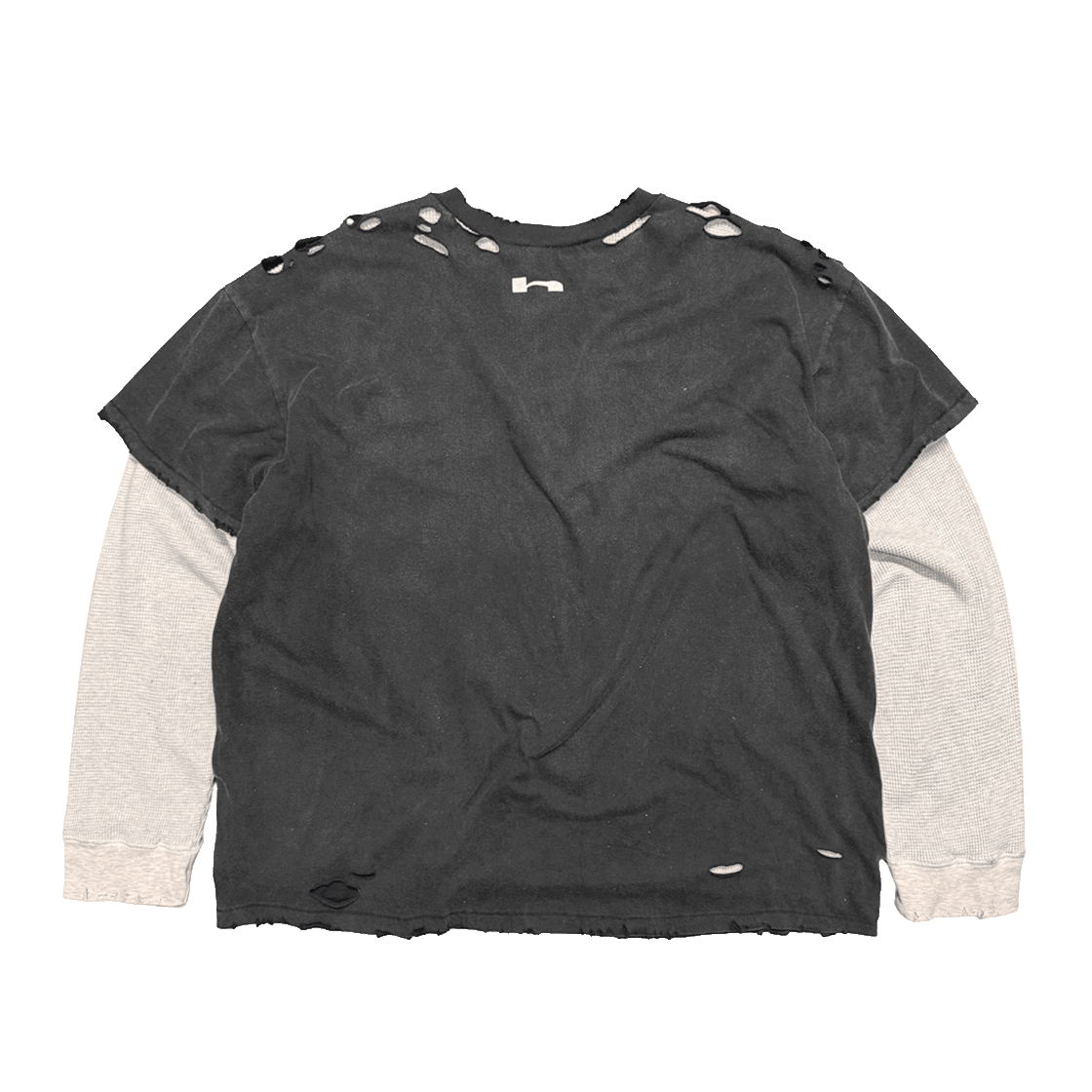홈리스 빈티지 레이어드 와플 롱슬리브 워시드 블랙(Hommless VTG Layered Waffle LS Washed Black) - 2