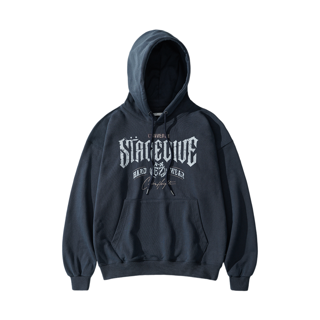 ISHD6965_navy_29 EZKATON Drape Heavy Cotton Hoodie Navy ISHD6965