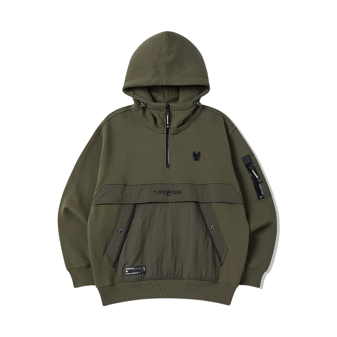 라이프워크 우븐 배색 반집업 후드 티셔츠_LW254HD665(Lifework Woven Color-Blocked Half-Zip Hoodie T-Shirt_LW254HD665) - 3