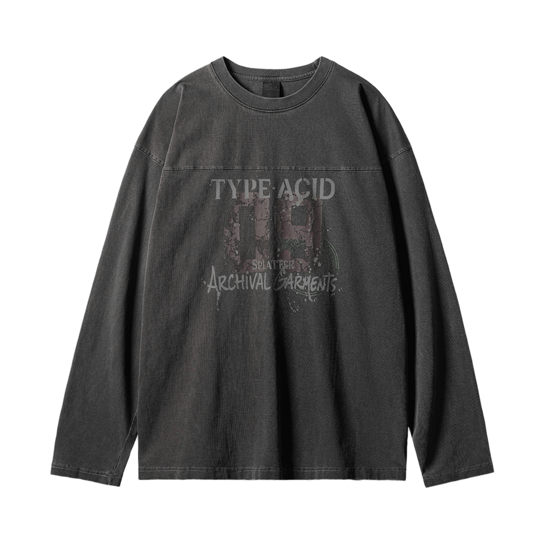 MMLT6958_darkgray_29 EZKATON Splatter Pigment Long Sleeve Darkgray MMLT6958