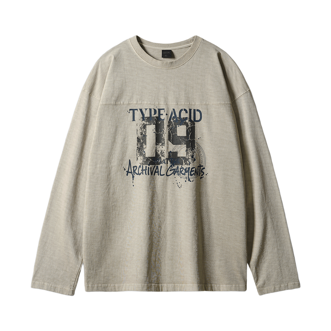MMLT6958_sandbeige_29 EZKATON Splatter Pigment Long Sleeve Sandbeige MMLT6958