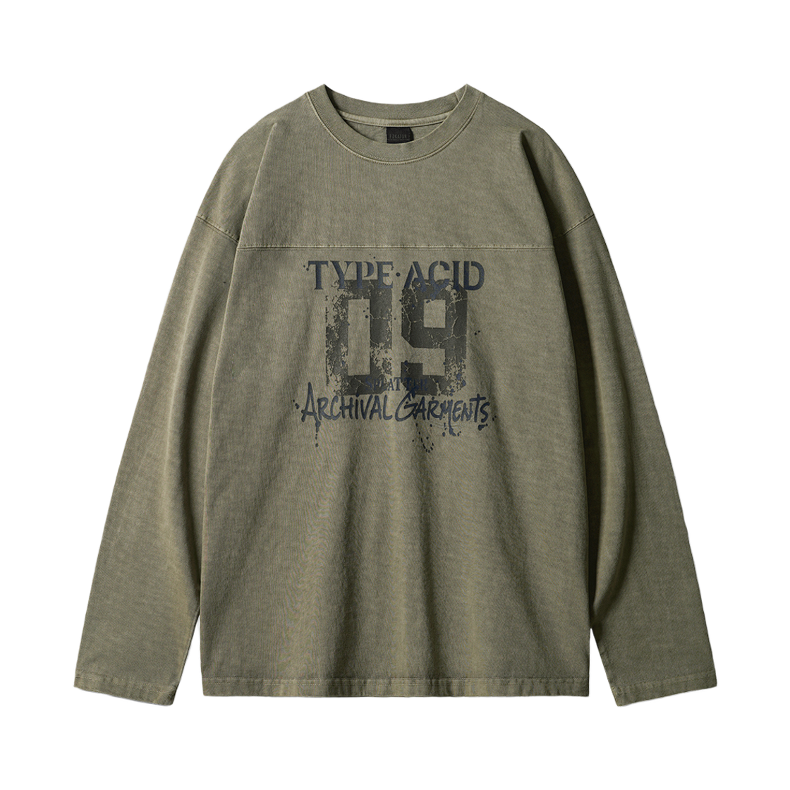 MMLT6958_khakigray_29 EZKATON Splatter Pigment Long Sleeve Khakigray MMLT6958
