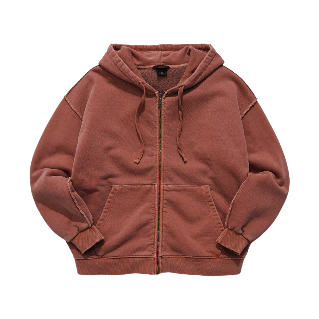 MJOT7437_redbrown_29 WV PROJECT Dust pigment hood zipup redbrown MJOT7437