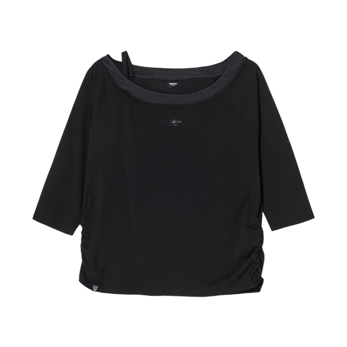 LW261TL724 Lifework Boat Neck Layered 3/4 Sleeve T-Shirt_LW261TL724