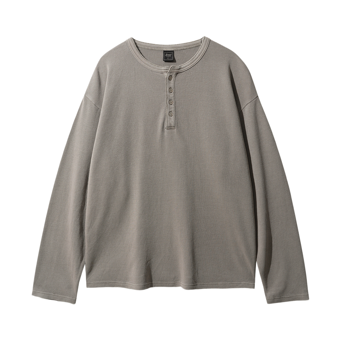 SJLT2712_taupebeige_29 JEMUT Pigment Texture Henry-neck Long Sleeve Taupebeige SJLT2712