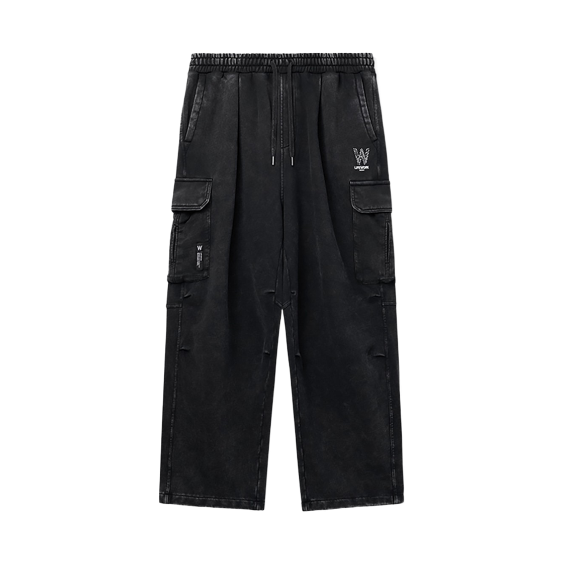 라이프워크 L3 빈티지 크랙 W 로고 카고 팬츠_LW261KL305(Lifework L3 Vintage Crack W Logo Cargo Pants_LW261KL305) - 3