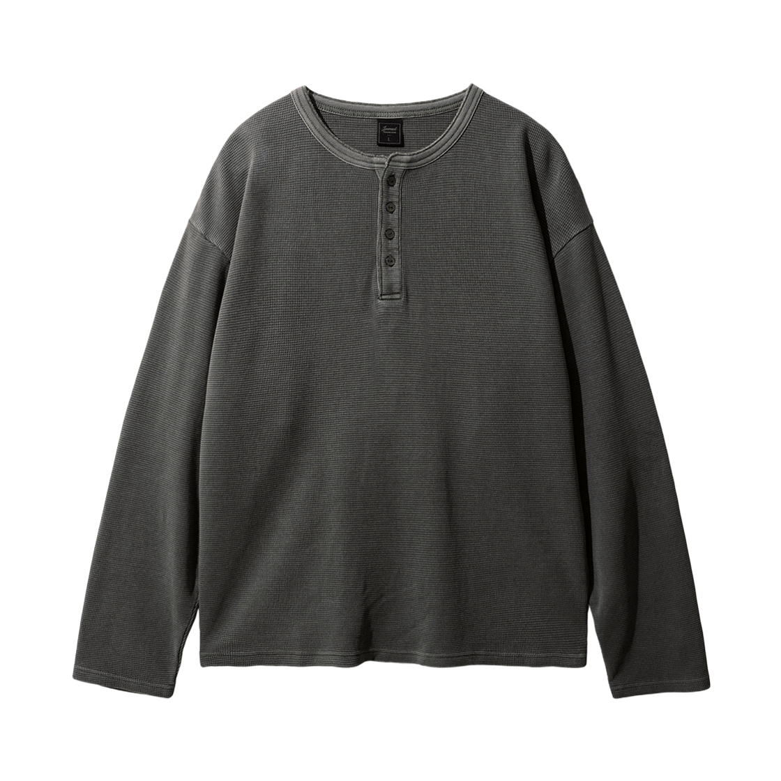 SJLT2712_darkgray_29 JEMUT Pigment Texture Henry-neck Long Sleeve Darkgray SJLT2712