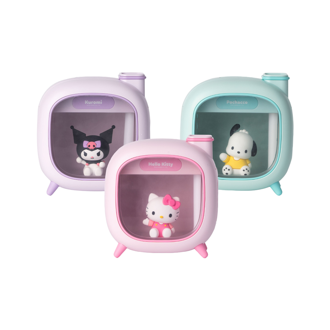 SAN-RHM-A-KU, SAN-RHM-A-PC, SAN-RHM-A-HK Royche Sanrio Characters Figure Rechargeable Ultrasonic Low Noise Dual Humidifier Mood Light