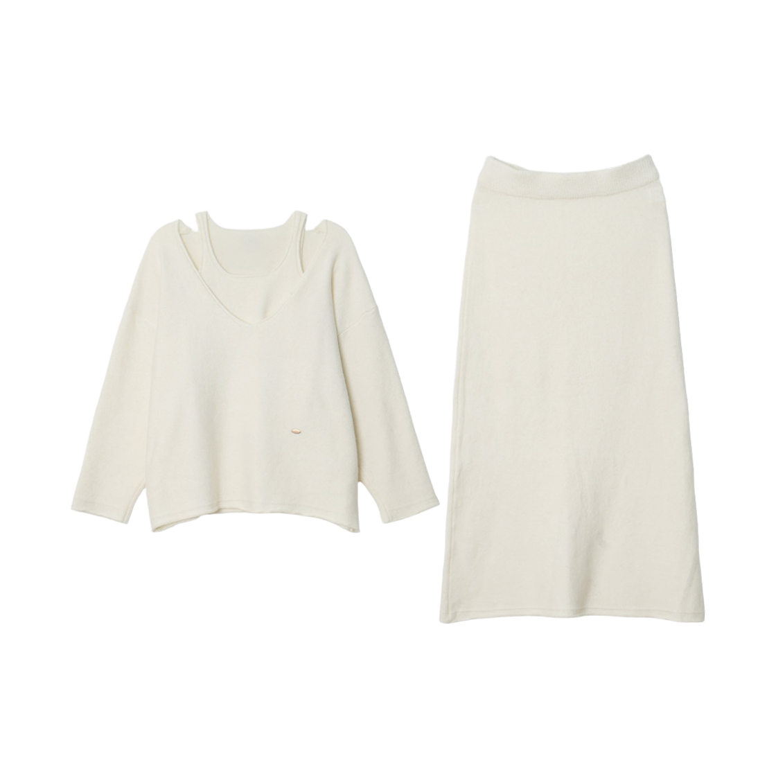 메종르하르 디저트 니트 SET (브이넥니트+스커트+슬리브리스) 4color(maisonlehar Dessert Knit Set (Vneckknit+Skirt+Sleeveless) 4color) - 4