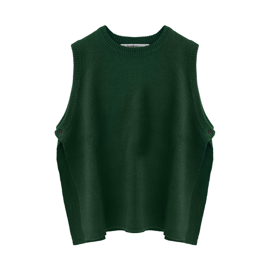 어반드레스 비비드 슬릿 니트 베스트 딥그린(AVANDRESS Vivid Slit Knit Vest DEEP GREEN)
