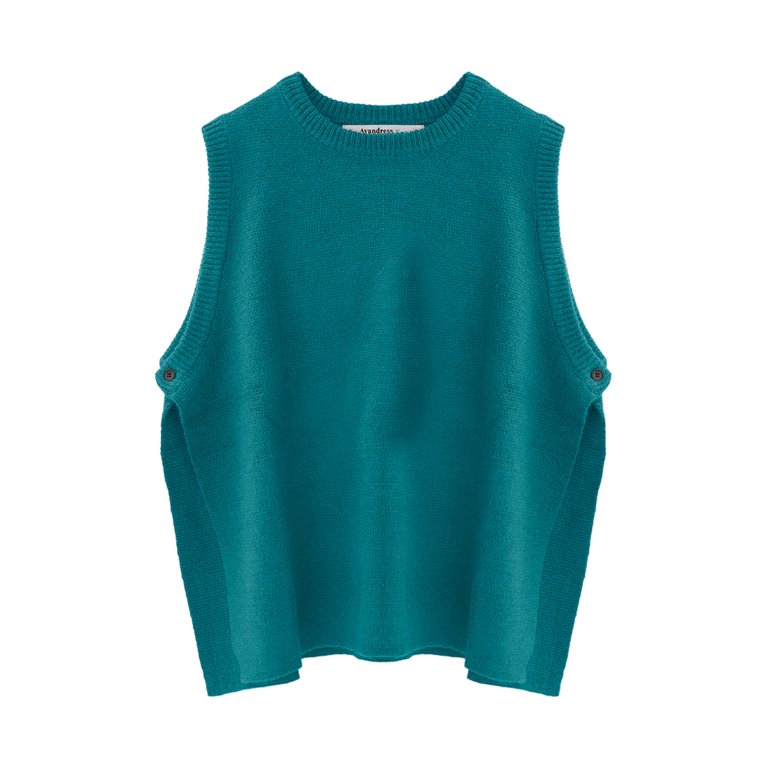 어반드레스 비비드 슬릿 니트 베스트 블루그린(AVANDRESS Vivid Slit Knit Vest BLUEGREEN)