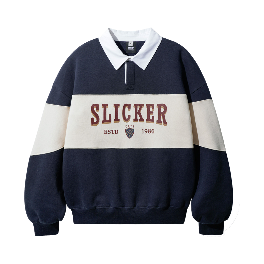 HSMT3632_navy_29 TWN Cityslicker Collar Sweatshirt Navy HSMT3632
