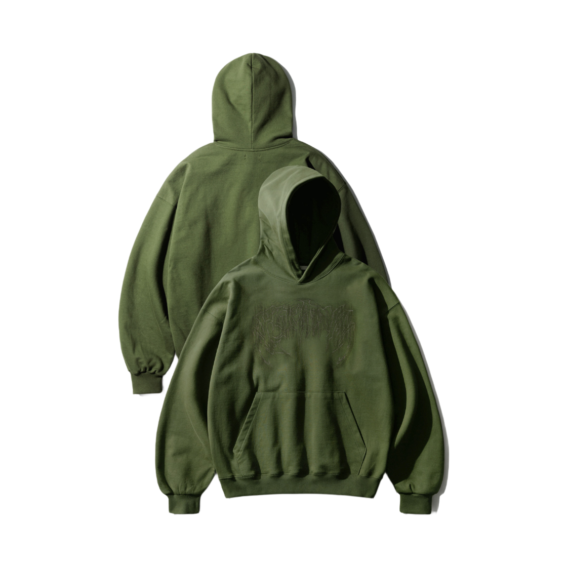 SHHD6751_Khaki_291 EZKATON Motor Rocker Heavy Cotton Hoodie Khaki SHHD6751