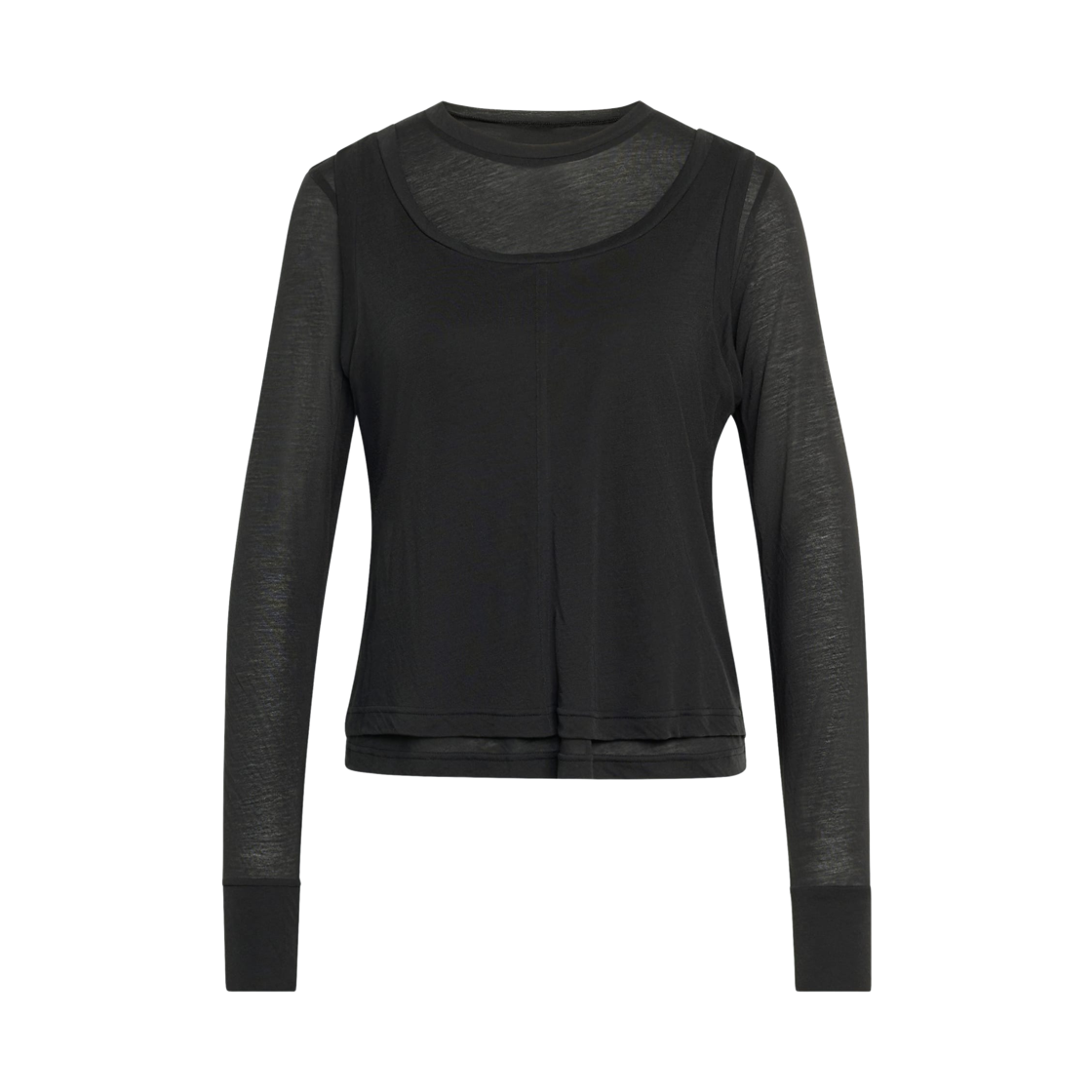 KF2441 (W) Adidas Sportswear Soft Lux Sheer Long Sleeve Top Black - KR Sizing