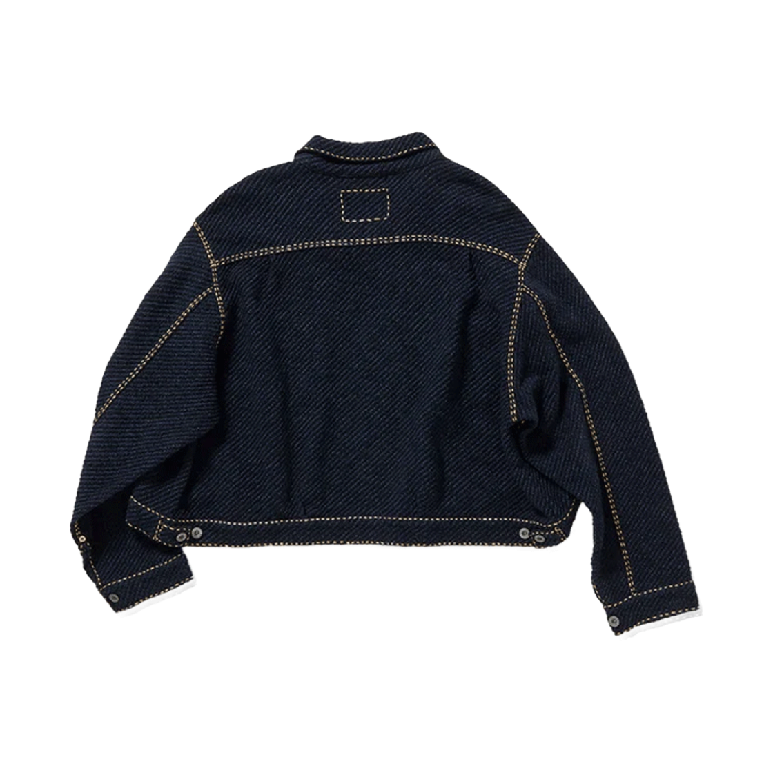 짐 컨텍스트 핸드 스티치드 리지드 데님 니트 자켓 네이비 - 26FW(Gim Context Hand Stitched Rigid Denim Knit Jacket Navy - 26FW) - 2