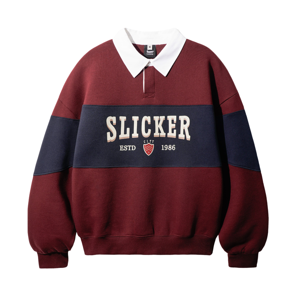 HSMT3632_burgundy_29 TWN Cityslicker Collar Sweatshirt Burgundy HSMT3632