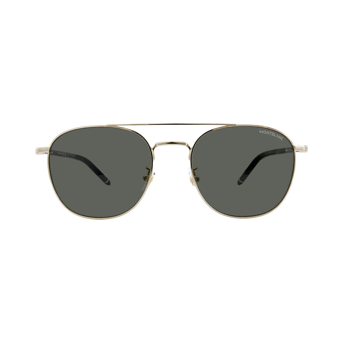 MB0271S-006 Montblanc Round Frame Metal Sunglasses Gold Grey