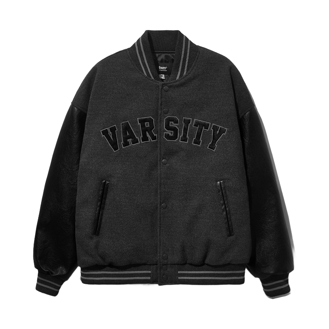 STOT3400_deepgray_29 TWN Varsity Crew Jacket Deepgray STOT3400