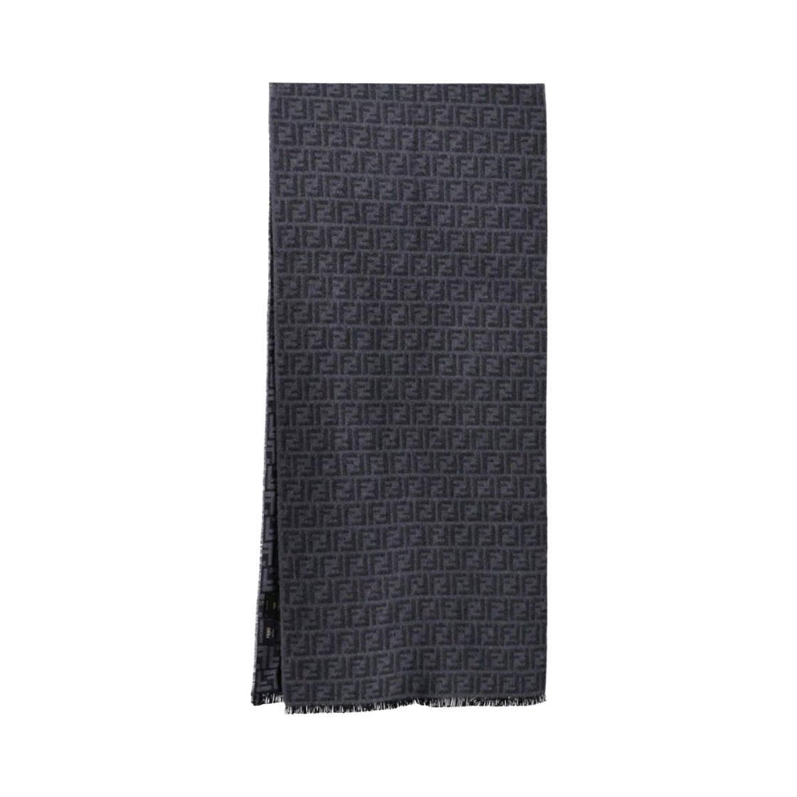 FXS373ATQBF1UHW Fendi Silk Wool Muffler Grey Anthracite