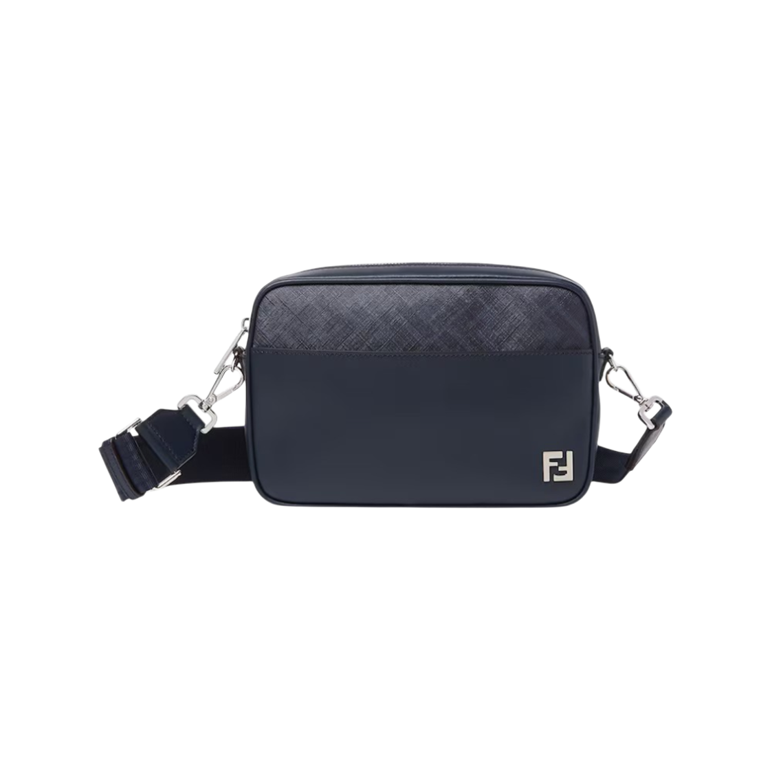 7M0286AV83F1MLF Fendi Square FF Camera Bag Dark Blue