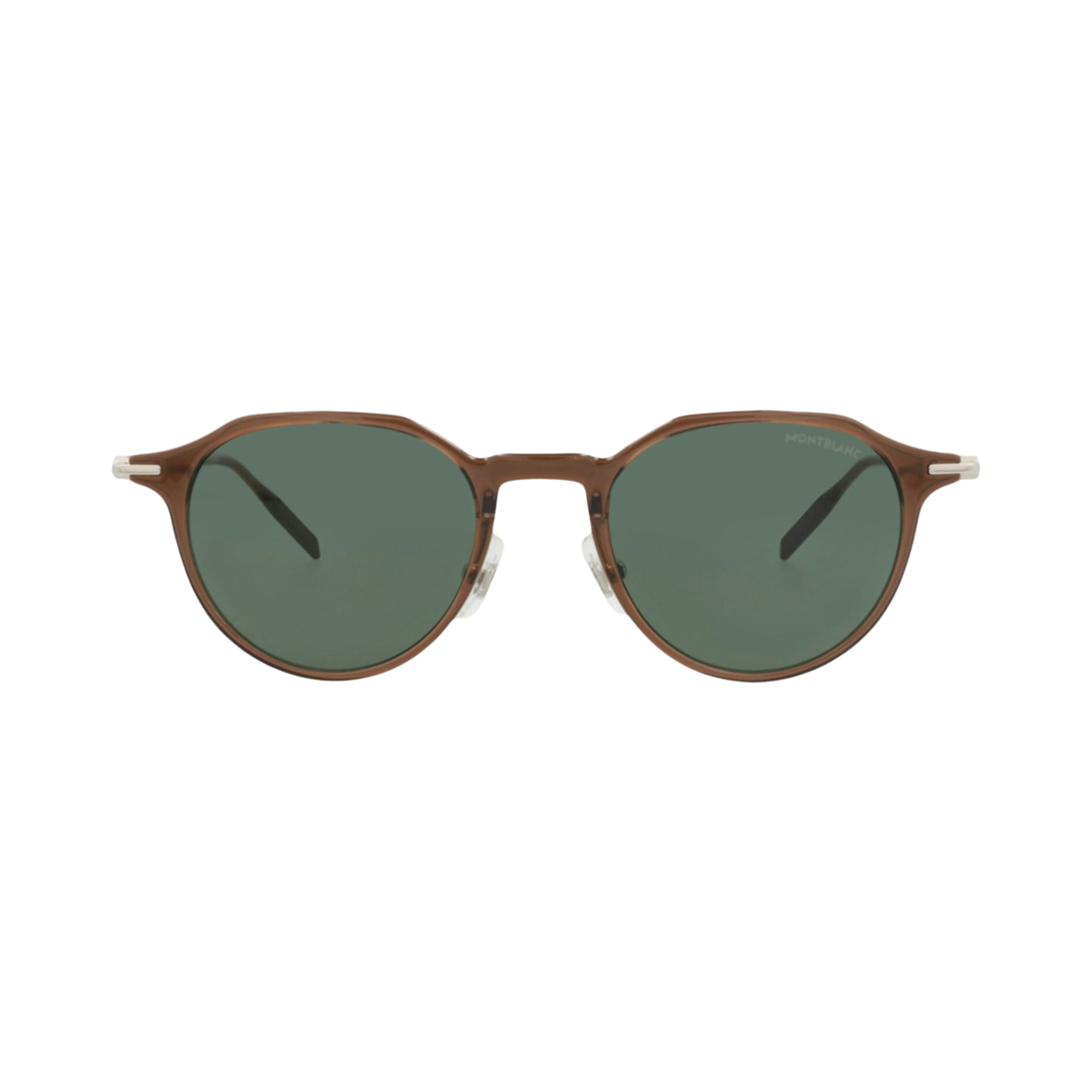 MB0355S-005 Montblanc Round Frame Injected Sunglasses Brown Green