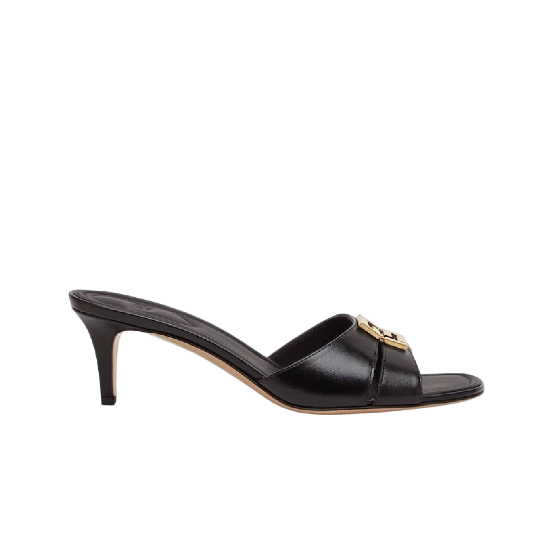 8R8538NA7F0QA1 (W) Fendi F Fold Mid Heel Sandal Black