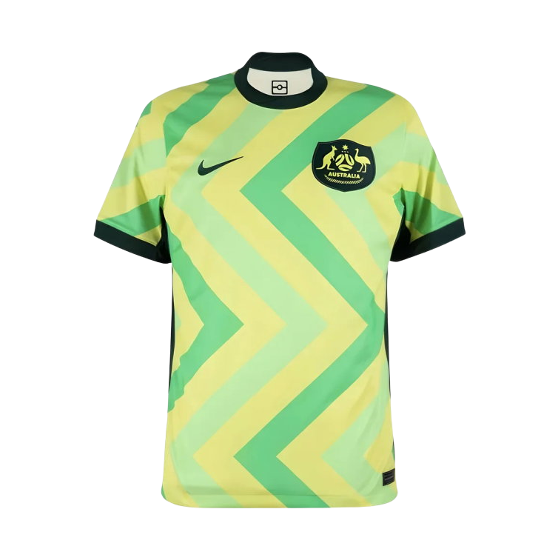FQ8836-710 Nike Australia 2025/26 Stadium Home Dri-Fit Football Replica Shirt Light Voltage Yellow 2 Pro Green (FQ8836-710) (Non Marking Ver.)
