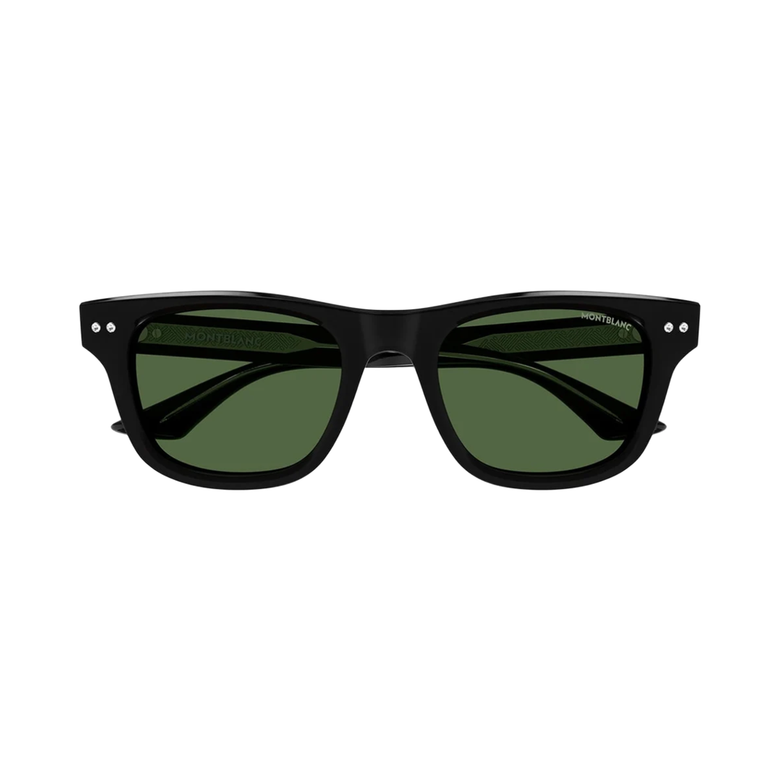 MB0254S-006 Montblanc Square Frame Acetate Sunglasses Black Green