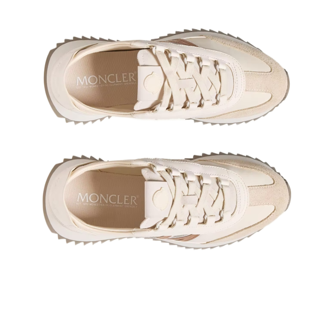 (W) 몽클레르 페이시2 스웨이드 & 누벅 스니커즈 라이트 베이지 - 26FW((W) Moncler Pacey2 Suede & Nubuck Sneakers Light Beige - 26FW) - 2