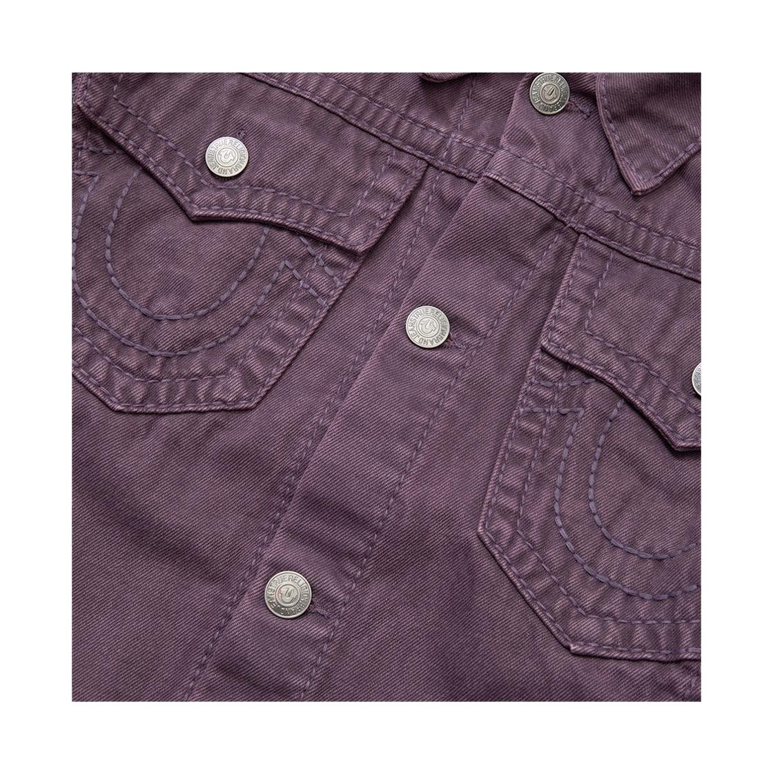 트루릴리젼 Big T 워시드 데님 트러커 자켓 - 워시드 퍼플(True Religion Big T Washed Denim Trucker Jacket - Washed Purple) - 3
