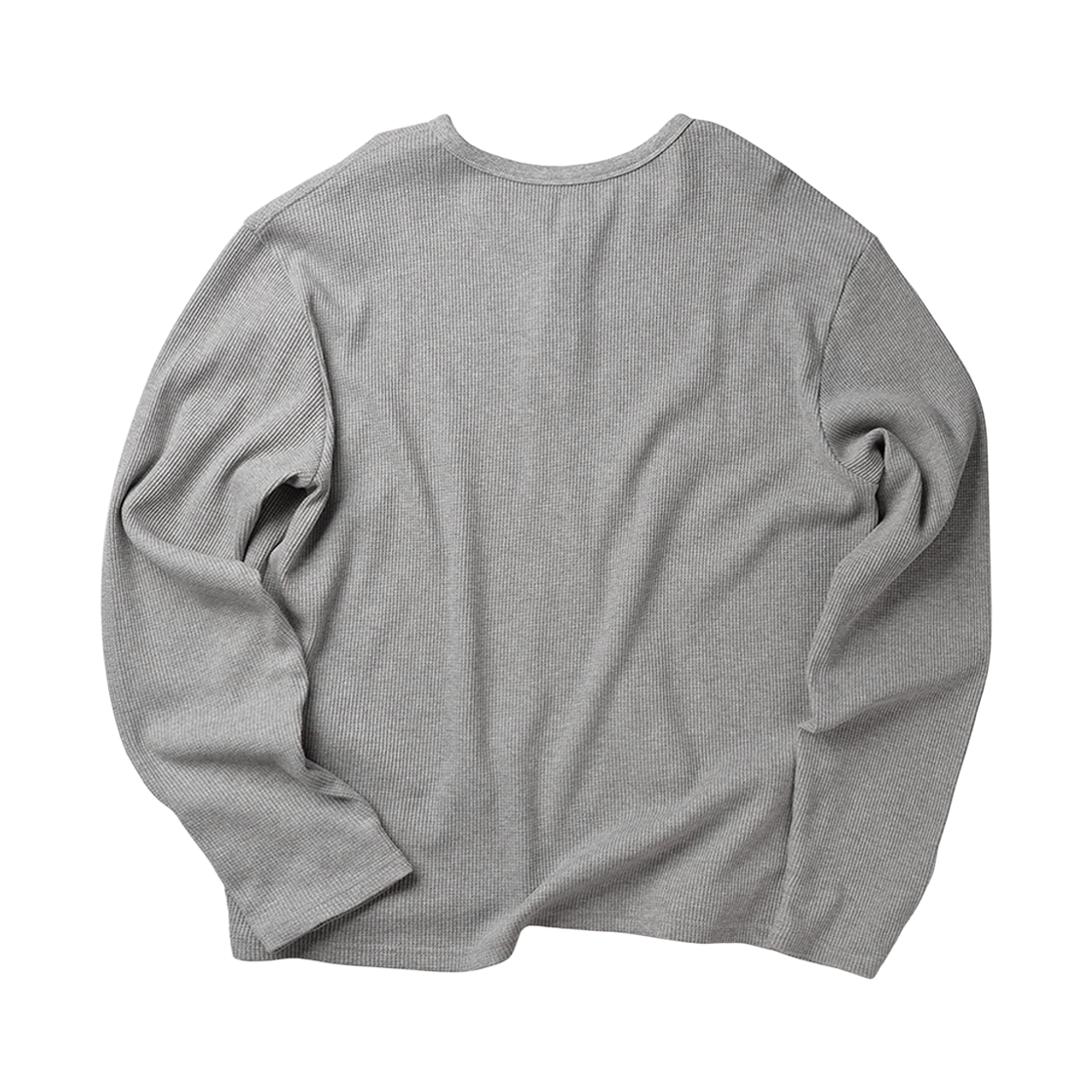 노디 스틸 낫 와플 헨리넥 롱슬리브 멜란지 그레이(NODI Still Not Waffle Henley Neck Long Sleeve Melange Gray) - 2