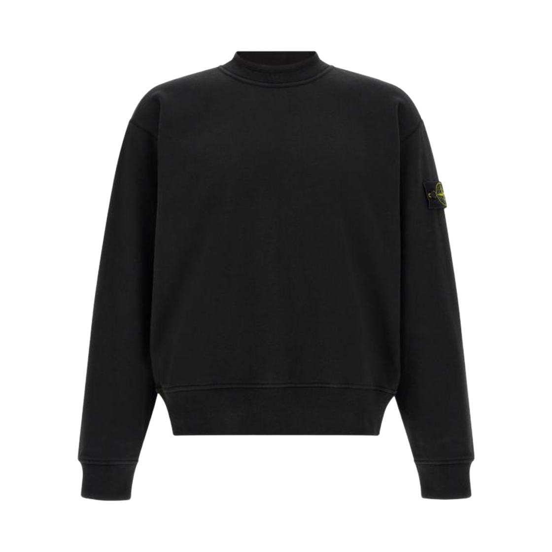 L2S1561000-22S0A20-V0029 Stone Island 6100022 Brushed Organic Cotton Fleece Oversized-Fit Crewneck Sweatshirt with Ribbed Trims Black - 26FW