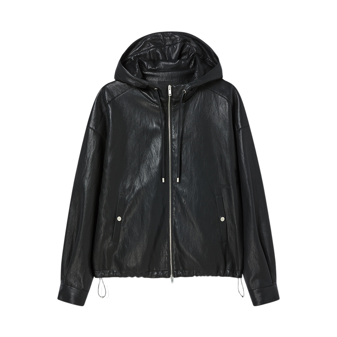 라이프워크 PU 레더 후드 집업 점퍼_LW263JP716(Lifework PU Leather Hooded Zip-up Jumper_LW263JP716)