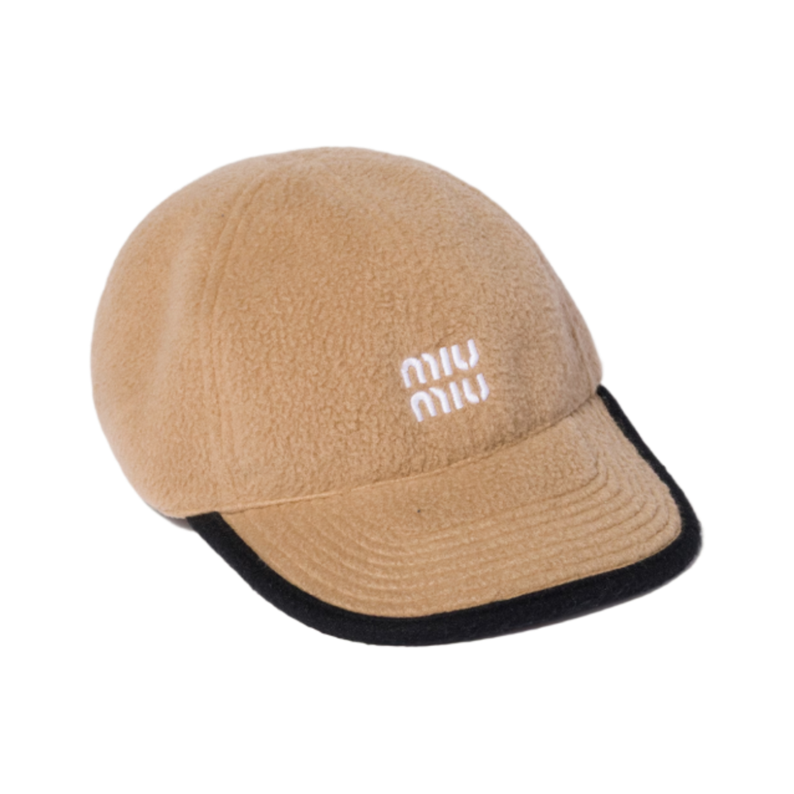 5HC369-15V3-F0040 (W) Miu Miu Fleece Baseball Cap Camel Brown