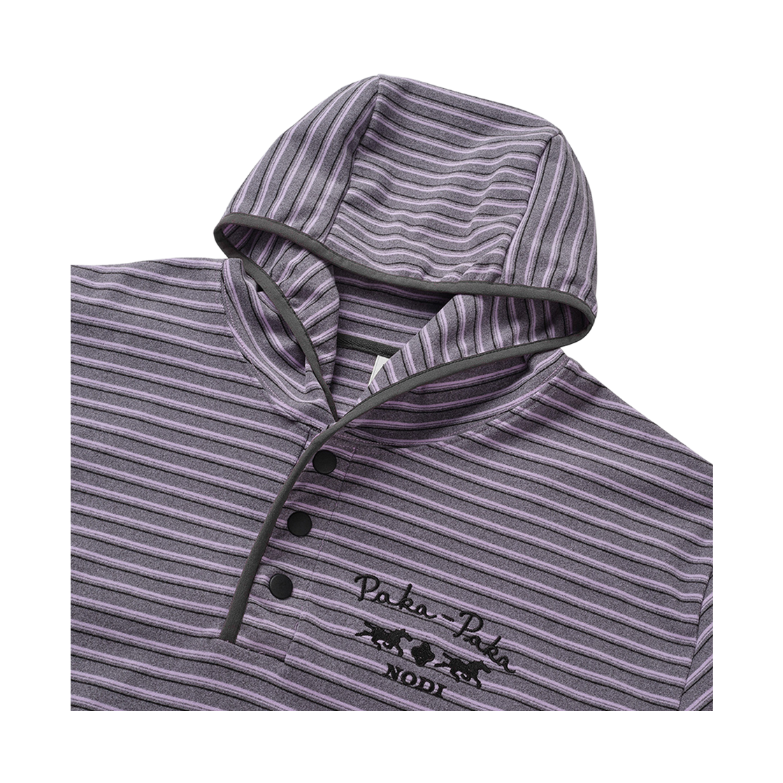 노디 멀티 스트라이프 플리스 후디 퍼플(NODI Multi Stripe Fleece Hoodie Purple) - 3