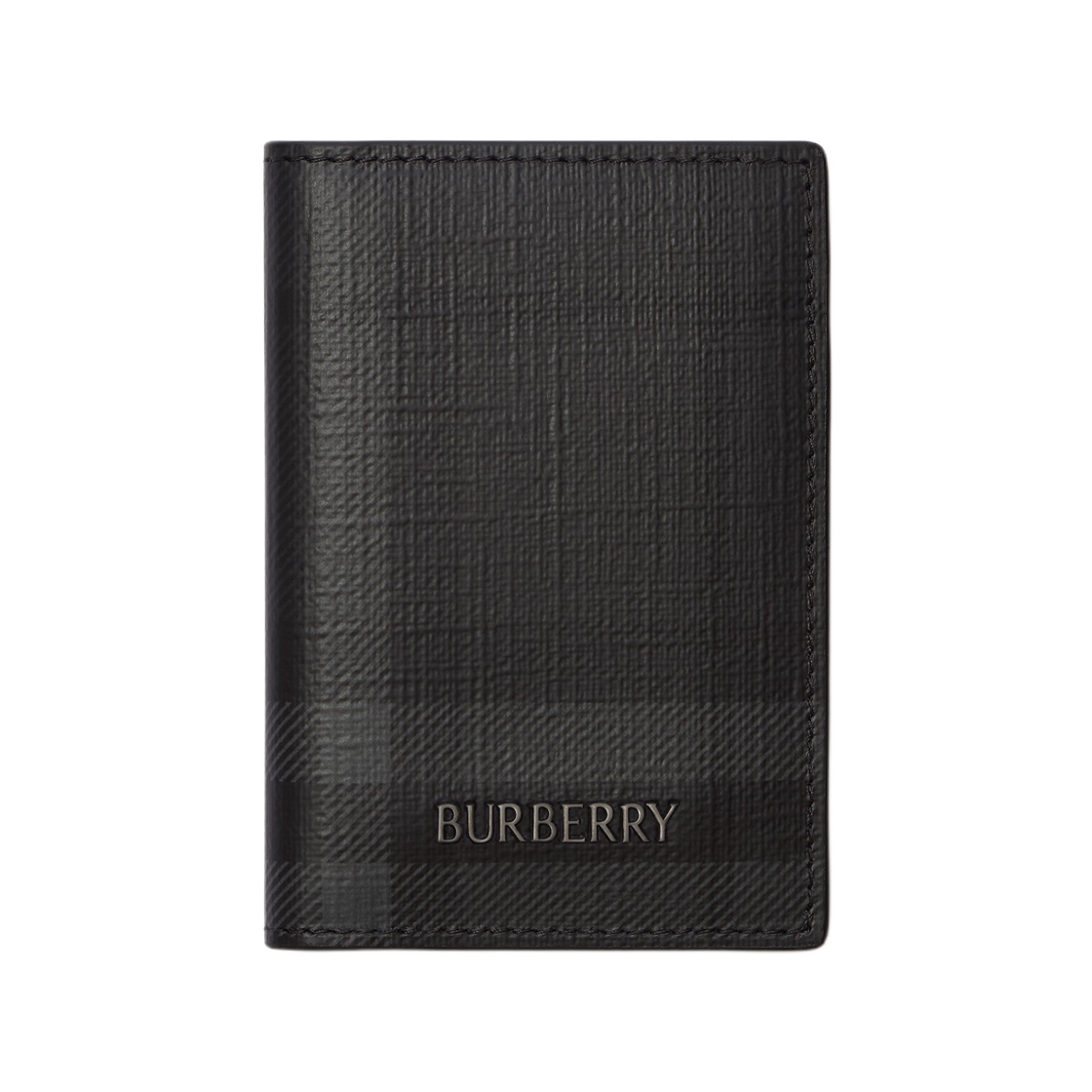 8129974 Burberry City Check Folding Card Case Iron Grey