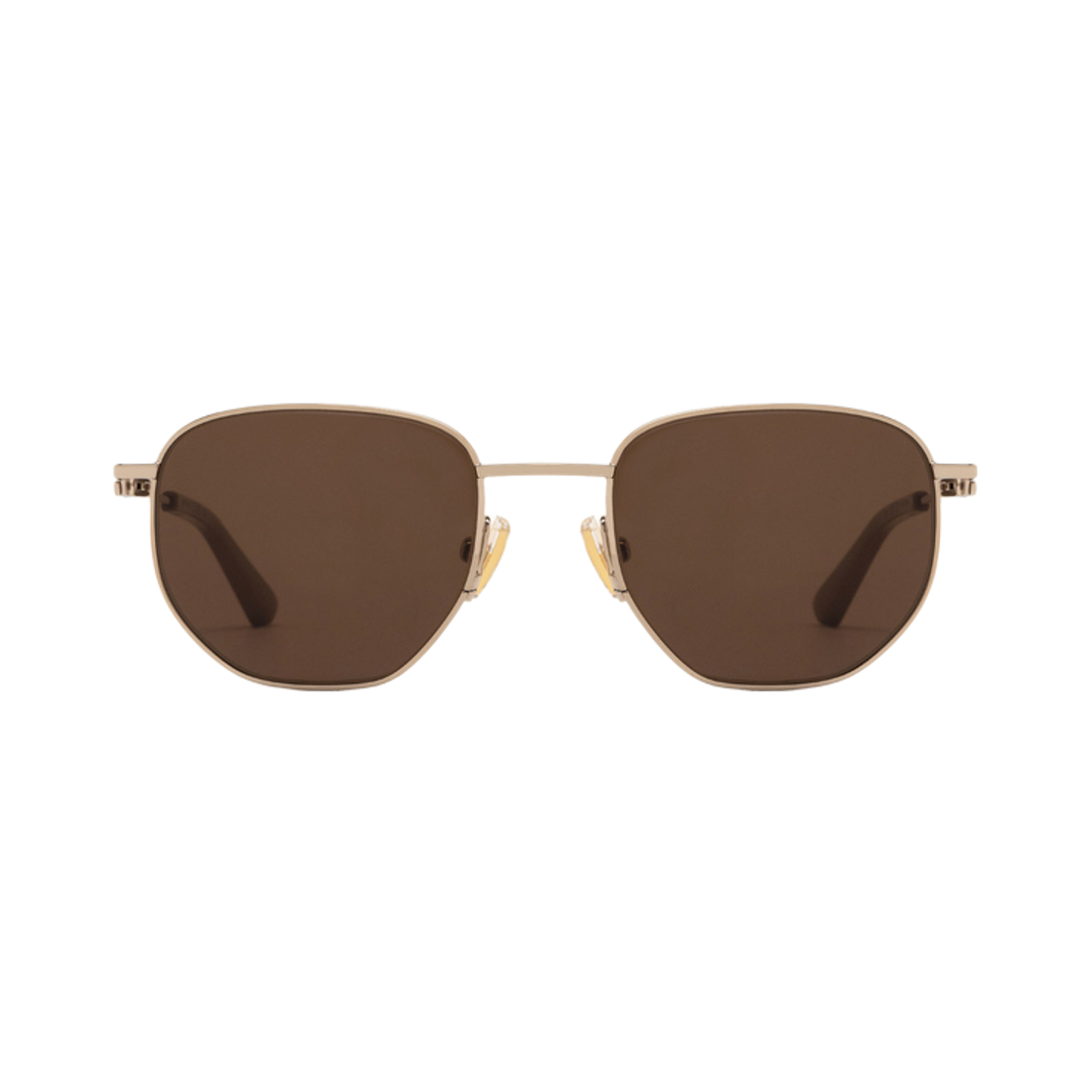 BV1301S-002 Bottega Veneta Square Metal Sunglasses Gold Brown