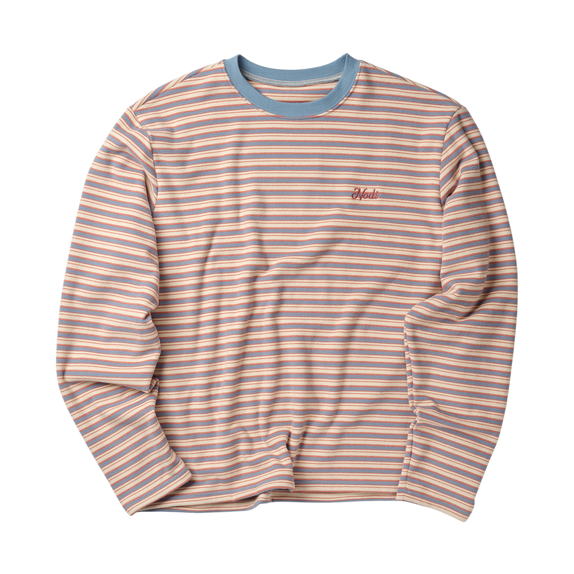 26FW_ND_LS_001_OG NODI Multi Stripe Fleece Long Sleeve Orange