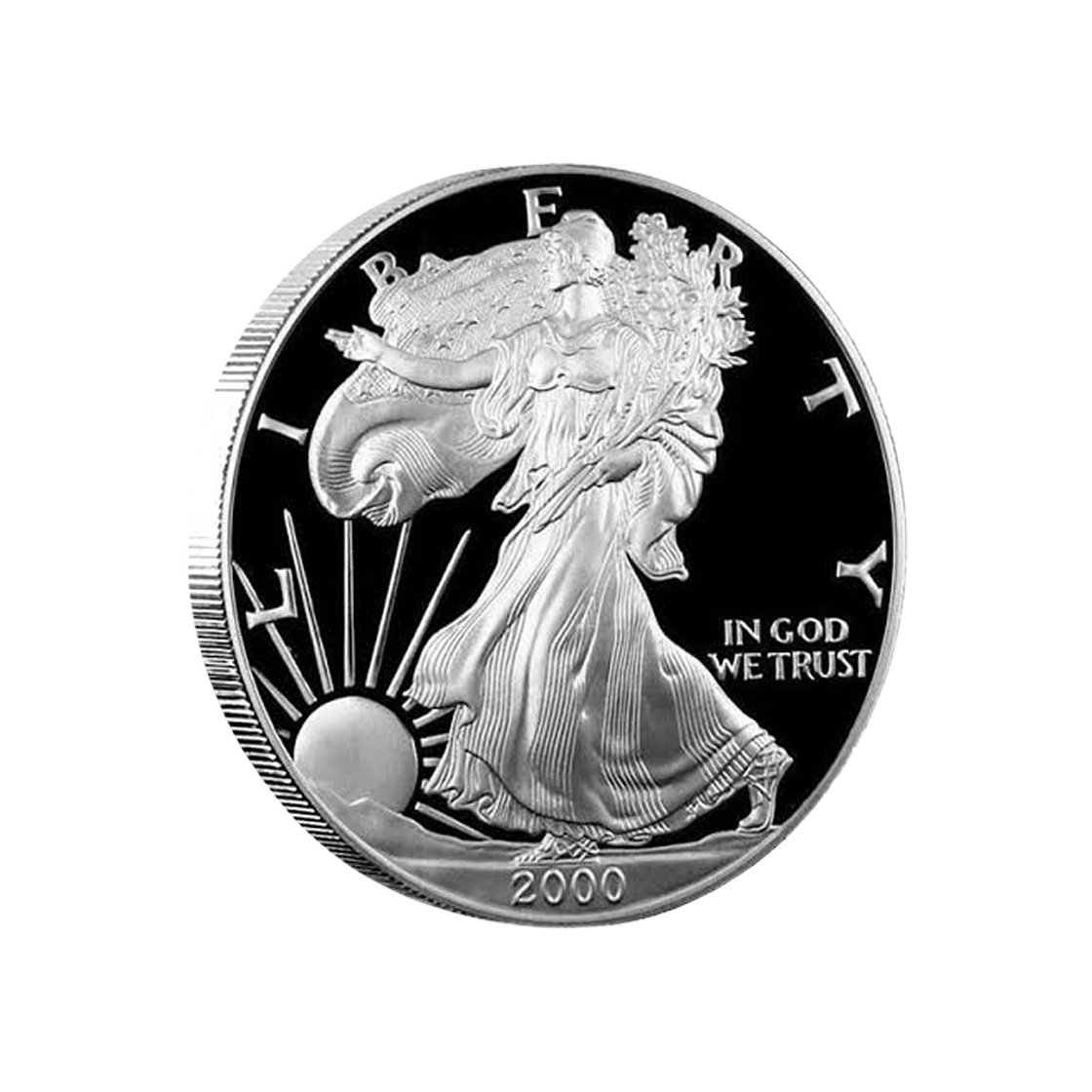 은 미국 조폐국 2000 아메리칸 이글 프루프 불리언 코인 1온즈(Silver US Mint 2000 American Eagle Proof Bullion Coin 1 oz)