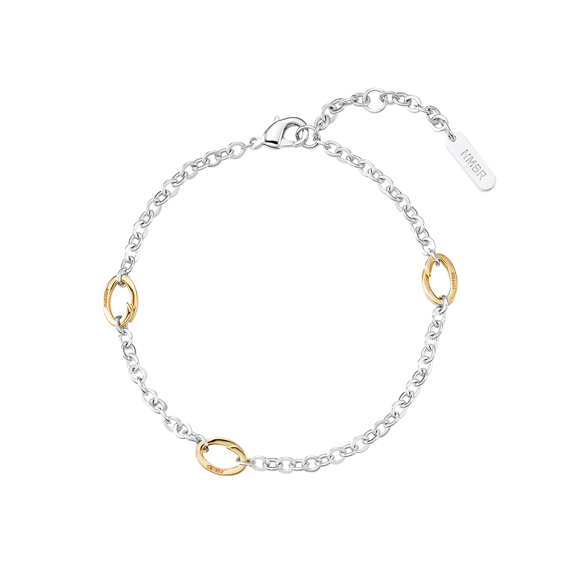 넘버링 #6916 트리플 코일 스테이션 브레이슬릿 콤비(NUMBERING #6916 Triple Coil Station Bracelet Combi) - 1
