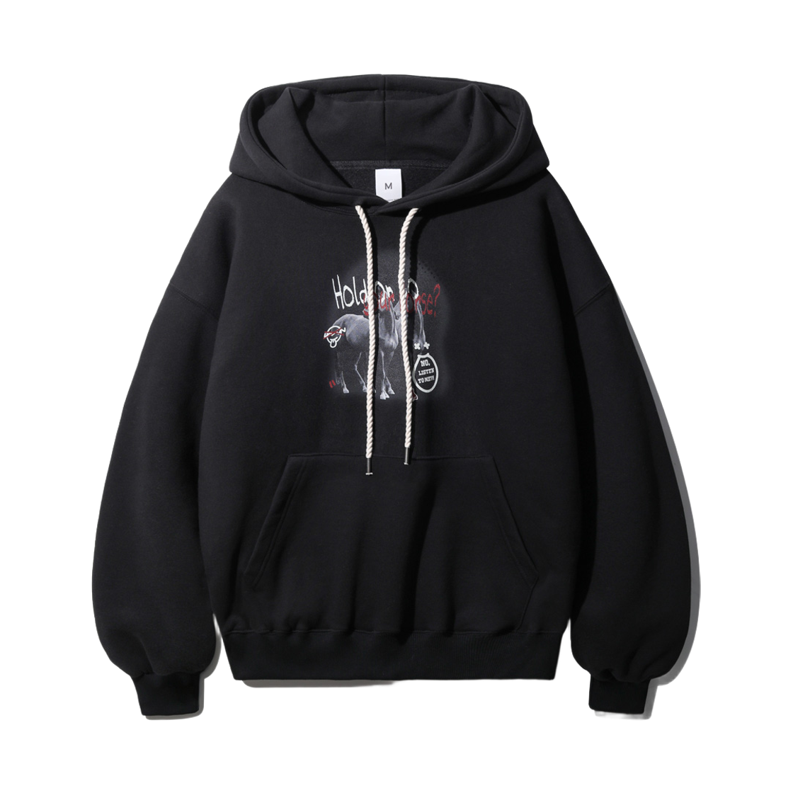 JYHD3529_black_29 TWN Horse Hoodie Black JYHD3529