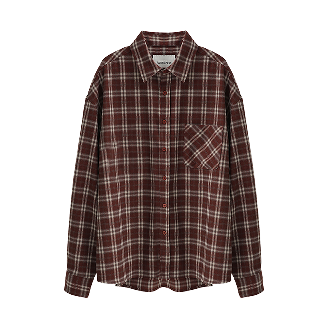 어반드레스 솔렘 체크 셔츠 버건디(AVANDRESS Solemn Check Shirt BURGUNDY)