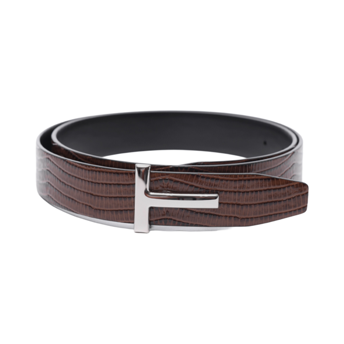 TB224-LCL483S-EBN Tom Ford T Logo Reversible Belt Brown