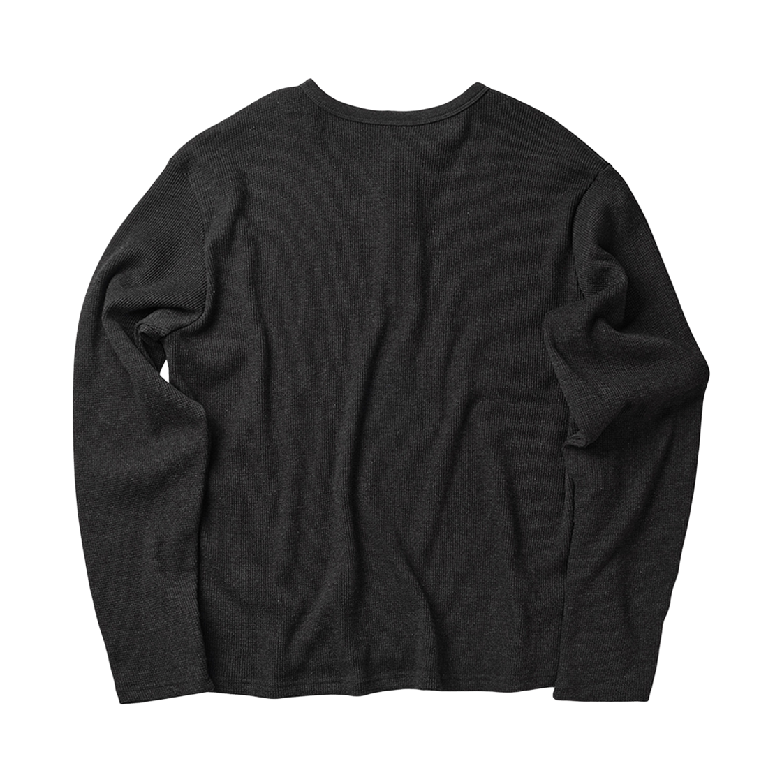 노디 스틸 낫 와플 헨리넥 롱슬리브 블랙(NODI Still Not Waffle Henley Neck Long Sleeve Black) - 2