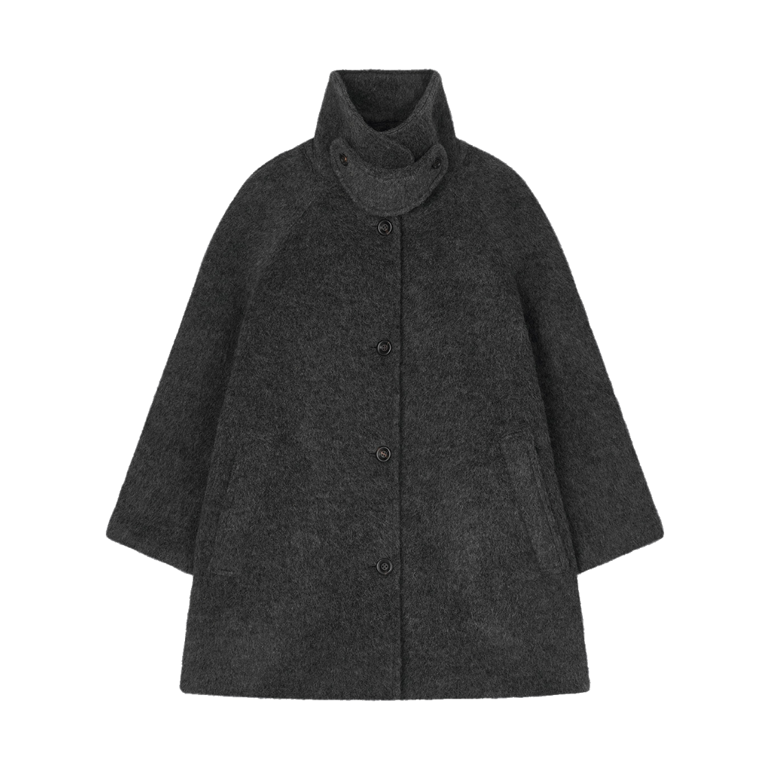 KW6DCOBEP01DG Epingler Women Mohair Half Coat Charcoal- 26FW