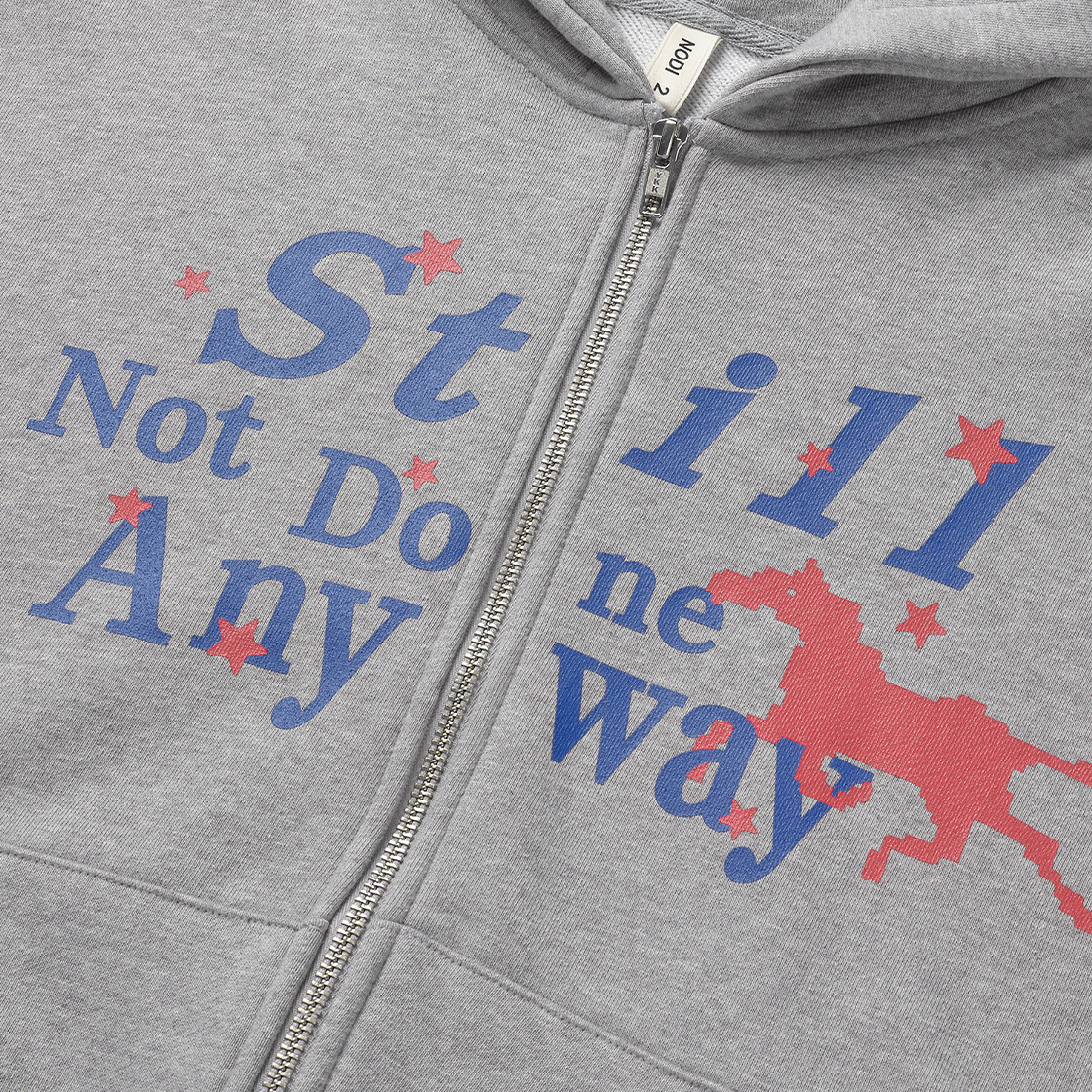 노디 스틸 낫 후드 집업 멜란지 그레이(NODI Still Not Hood Zip up Melange Gray) - 3